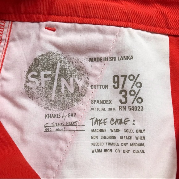 Gap Bright Orange Cotton Button Down Mini Skirt, EUC, 0 - Picture 9 of 10